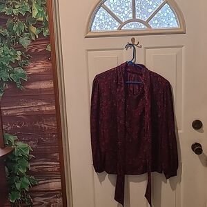 Ladies Size 12 Jason Prescott Collection Paisley Print Long Sleeve Blouse